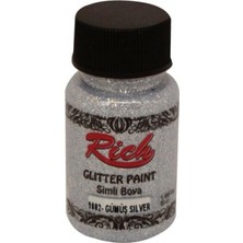 Rich 9002 Gümüş Simli Boya 50 cc Glitter Paint Özellikli Su Bazlı Boya