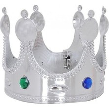 Virtustore Plastik Kral Tacı Gümüş Renk Çuk Boy 45 cm