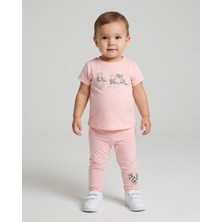 Ege Bebek Kız Bebek Yazlık Leopar Detaylı Taytlı, T-Shirtlü 6-9-12-18-24 Aylık Bebek Takımı