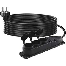 Sgs 3'lü Grup Priz, 40 Metre Uzatma Kablosu, 3x2.5mm Kesitli, Siyah, Model SGS3516