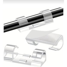 20’li Yapışkanlı Kablo Tutucu Şeffaf | Masa ve Duvar Için Kablo Sabitleyici Klips Organizer (Ev Ofis)