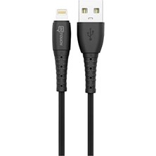 Soft 2.4A Uyumlu Lightning USB Şarj ve Data Kablosu, 1 Metre - Siyah