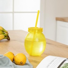Akrilik Limon Pipetli Bardak 650ML  | Ferahlatıcı ve Renkli 650ML Akrilik Limon Pipetli Bardak - Yazın Serinletici Lezzetleri Deneyimleyin!