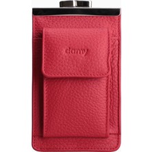Damy Hakiki Deri Unisex Kartlıklı Sigaralık 701 - Kırmızı