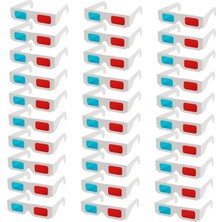 Musısaly Sinema ve Video Için Kırmızı ve Mavi Anaglif Camlı 30 Adet Hafif 3D Kağıt Gözlük Paketi, Yetişkinler Için Rahat Tek Kullanımlık Karton Gözlükler