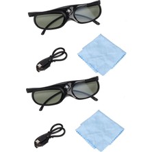 Phefop 2 Paket Dlp Link 3D Gözlük 144Hz Ev ve Sinema Için Hafif 3D Aktif Shutter Gözlük