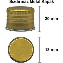 100 ml Şeffaf Piramit Sosluk 100 cc Kapaklı Kavisli Cam Şişe 6 Adet (Altın/ (Metal))