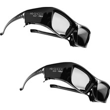 2x Hi-Shock Dlp Pro 7g Siyah Elmas | Tüm Dlp 3D Projektörler Için Dlp Link 3D Gözlük | Optoma, Ace, Benq, Vivitec, Viewsonic, Lg ile Uyumlu [en Son Nesil | Panjur Camları | 96-144Hz | 39G | Pil]