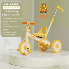 Luddy B Duck 🦆 BDUCK 4’ü 1 Arada Çocuk Bisikleti | 18 Ay–5 Yaş | Ebeveyn Kontrollü | 3 Tekerlekli | Denge & Yürüyüş Modu | 100 Kg Taşıma Kapasiteli | Sepet Hediyeli (Sarı-Yeşil-Pembe)