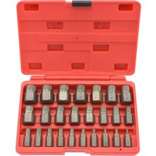 Neıko 04204A Hex- Multispline Vida ve Cıvata Çıkarıcı Seti, Kolay Çıkan Vida Çıkarma, Kırık Cıvata Sökücü, Soyulmuş Bağlantı Elemanı Aracı, 1/32 Inç Artışlarda 1/8 Inç Ila 7/8 Inç Artırma, Crmo,