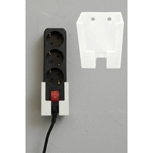 Usin Grup Priz Duvar Montaj Kutusu Kablo Düzenleyicisi Tutucu Organizer Vidalamaya Uygun Yapışkanlı (Beyaz)