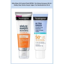 Neutrogena Ultra Sheer Oil Control Fluid SPF50+ Yüz Güneş Koruyucu 50 ml + Visibly Clear Sivilce Karşıtı Yağsız Yüz Nemlendiricisi 50 ml