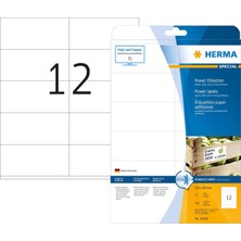 10908 Power Etiket Dın A4 Büyük 105 x 48 Mm, 25 Yaprak, Kağıt, Mat Kendinden Yapışkanlı, Basılabilir, 300 Yapışkan Etiket, Beyaz