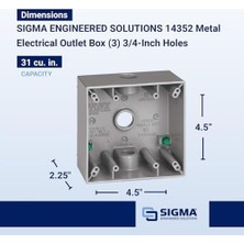Electric 14352 3/4-Inç 3 Delik Edilir Box, Gri