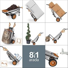 Worx WG050 100LT./136KG. Profesyonel Çok Amaçlı El Arabası, Taşıma Arabası