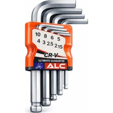 Yapı Yuvarlak Başlı Allen Anahtar Takımı Altı Köşe Uzun Boy 9 Parça Çelik 1.5-10 mm
