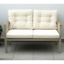 Opal 2li (Krem) Metal Gövde Balkon-Bahçe-Kafe,çay Seti,koltuk Takımı,oturma Grubu,ofis Koltuğu