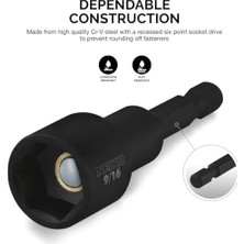 Neiko 10250A Manyetik Altıgen Somun Anahtarı Kit, Cr-V Çelik, 6,35 mm Hızlı Değiştirme Altıgen Şaft, Sae ve Metrik, 12 Parçalı Set