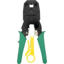 3’lü Modüler Irtibat Pensesi – 4p-4c, 6p-6c ve 8p-8c RJ11 RJ12 Ethernet Kablo Jak Çakma Pensesi, Ağ ve Telefon Kablosu Sıkma Aracı-Kablo Soyucu Hediyeli-Asorti Renk