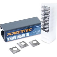 Powertec Spiral ve Helisel Kesici Kafalar Için 14.3mm Uçlar Kesici Bıçaklar - Wen PL1326, JT630H & Rikon 25-130H, Planya ve Jointer Için Tungsten Yedek Bıçaklara Uyar (14301)