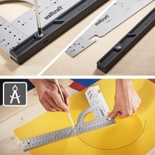 Wolfcraft Evrensel Açı 5206000 | Açı Ölçer, 500 mm Kenar Uzunluğu, Hassas Işaretleme ve Çizim Için, 90° Durdurma Açısı ve Çıkarılabilir Açılı Ray