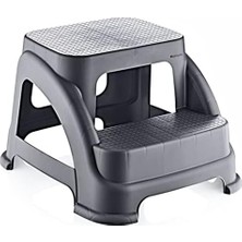 Iki Basamaklı Kaymaz Tabure - 120 kg Taşıma Kapasiteli - Basamaklı Tabure - Sert Plastik