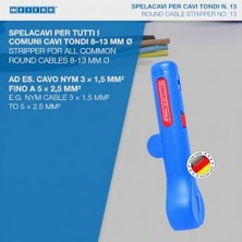 52000013 Yuvarlak Kablo Sıyırıcı No. 13 Kablo Soyucu, 6-13 mm Arası Yuvarlak Kablolar Için