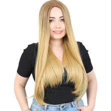 Chic Haven Fiber Sen Uzun Düz Peruk / Kumral / Sarı Ombreli