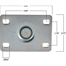 Dönebilen Üst Plakalı Tpr Kauçuk Teker Tekerleği - 4-Inç - 250 Lb. Yük Kapasitesi - Hastanelerde, Yemek Servisi ve Diğer Kurumsal Uygulamalarda Kullanım Için Işaretsiz