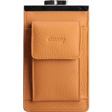 Damy Hakiki Deri Unisex Kartlıklı Sigaralık 701 - Hardal