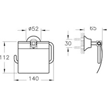Juno A44422 Tuvalet Kağıtlığı, Kapaklı, Krom