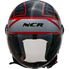 Ncr Kask Çenesiz 230 Ece 22/06 Belgeli Kırmızı Grafik