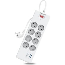 Akım Korumalı Priz 8li 2xtype-C 2xusb-A HC000052