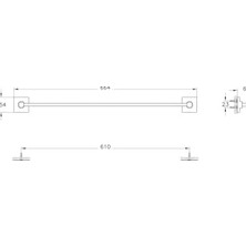 Root A4481036 Havluluk, Mat Siyah, 60 cm