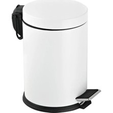 Premium Serisi 12 Litre Hacimli Paslanmaz Banyo-Mutfak Pedallı Çöp Kovası Beyaz, 12L