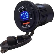 Maroces Pano Tip Voltmetreli 2 Li USB 3.0 + Type-C Butonlu