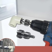 Plastik Su Borusu Iç Diş Açma Matkap Ucu 1/2” & 3/4” – Pprc Pvc Boru Iç Diş Kılavuzu – Matkap Uyumlu Diş Açma Aparatı – Tesisat Tamir Montaj Aleti