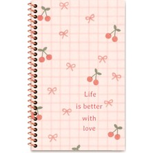 Keskin Color Keskin 13*21 Çizgili Pastel Motto Sert Kapak Defter - Cherry
