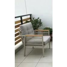 Opal 1'li (Gri) Metal Gövde Balkon-Bahçe-Kafe,çay Seti,koltuk Takımı,oturma Grubu,ofis Koltuğu
