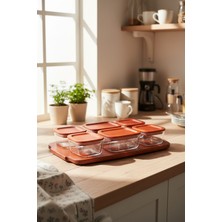 Bambum Enzo 13 Parça Cam Kahvaltılık Seti Bambu Tepsili