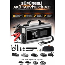 Kılıforyum Akü Takviye + Süpürge + Kompresör + Powerbank 12000MAH Çok Fonksiyonlu Araç Cihazı