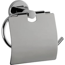 Tuvalet Kağıtlığı Metal, Kapaklı Tuvalet Kağıdı Tutucu, Krom Kaplama, Vidalı