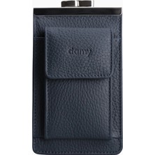 Damy Hakiki Deri Unisex Kartlıklı Sigaralık 701 - Lacivert