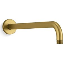 26322-2MB Bildirim 14" Tek Fonksiyonlu Duvara Monte Yağmur Başlığı Kolu, Canlı Fırçalı Modern Pirinç
