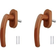 2 Adet Pvc Kaplama Pimapen Pencere Kapı Kolu Seti Kahverengi