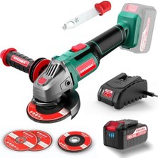 Akülü Açılı Taşlama Makinesi 18 V, Disk Çapı 115 Mm, Rölanti Devri: 8500 Dev/dak, Kesme Diski Akülü Açılı Taşlama Makinesi, Kesme ve Taşlama Için, Kilitleme Şalteri