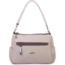 Nas Bag Çok Gözlü Yumuşak ve Hafif Yapılı Çift Askılı Omuz ve Çapraz Çanta ( 30X24 cm ) Kum Kahve Victoria