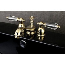 Freedom Books KS3952WLL Wilshire Mini Geniş Lavabo Bataryası, Kristal Kollu Tutacak, 10,96 cm Ağız Erişiminde, Cilalı Pirinç