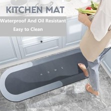 Freedom Books Banyo Paspası Halısı, Süper Emici Zemin Paspası Hızlı Kuruyan Ince Banyo Paspasları Halılar Kauçuk Kaymaz Alt Duş Halıları Duş Lavabo Küvet Için 45 cm x 149 Cm, Kare Koyu Gri