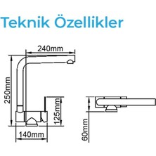 Freedom Books Pesce 4060 Fırçalı Çelik 90° Eğilebilir Pencere Önü Mutfak Eviye Bataryası